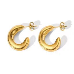 Nitant Geometric Half Hoop Earrings-picture-37