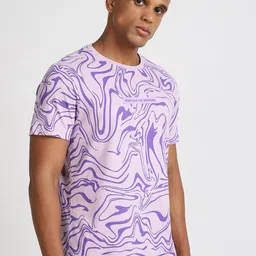 Lee Men Abstract Printed Round Neck Cotton T-shirt image 3