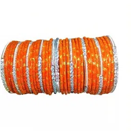 Raj world Orange Glass Artificial Stones Bangle-picture-11