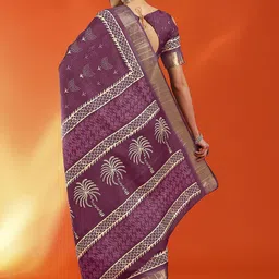 Anouk Rustic Ethnic Motifs Zari Silk Cotton Sungudi Saree image 4