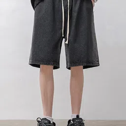 StyleCast Men Solid Loose Fit Denim Shorts-picture-17