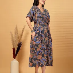 plusS Floral Print Fit & Flare Midi Dress image 2