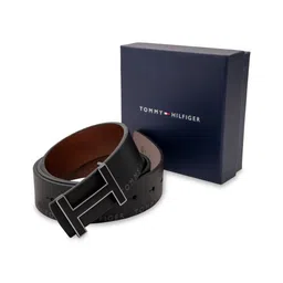 Tommy Hilfiger Men Brand Logo Printed Leather Reversible Belt-image-4