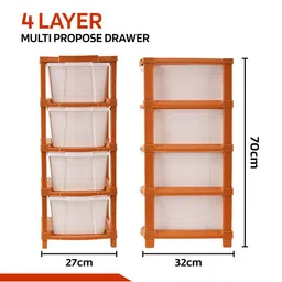 Kuber Industries White & Brown 4 Tier Storage Organisers image 3