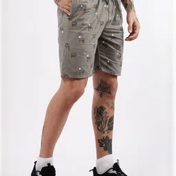 24 Street Men Conversational Printed Regular Fit Low-Rise Cotton Bermuda Shorts image 4