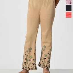 BAESD Girls 4 Floral Printed Knitted Palazzos-image-96