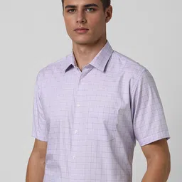 Van Heusen Men Spread Collar Checked Cotton Formal Shirt image 2