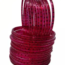 Adiba Fashion Factory Set Of 24 Red Glass Artificial Stones & Beads Bangle image 2