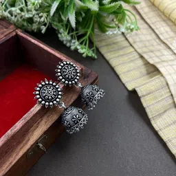 NAMAN ARTS Sliver-Plated Oxidized Jewellery Set image 4