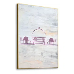 nestroots White & Purple 1 Piece Canvas Abstract Wall Paintings image 4