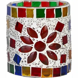 1ST TIME White & Red 5 Pieces Cylindrical Shaped Candle Holders image 2