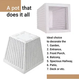 RUBOXA 2Pcs White Textured UV ProtectedBig Size Flower Pot | image 5