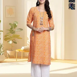 HERE&NOW Women Pack of 3 Striped Printed Daily Straight Kurtas-picture-13