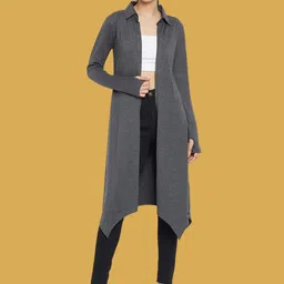 Hypernation Shirt Collar Longline Open Front Shrug image 5