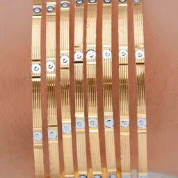 Zeraki Jewels Set of 8 Gold-Plated Stone Studded Bangle image 3