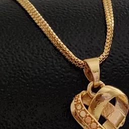 niva fashion Women Brass Gold-Plated Floral Pendants with Chains image 1