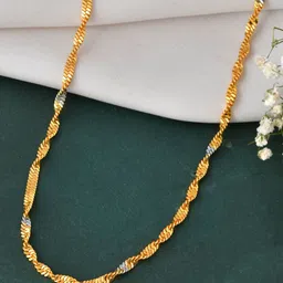 Jewels Nest Men Stainless Steel Gold-Plated Twisted Link Minimal Chain-image-11