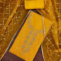 Maroosh Embellished Organza Unstitched Dress Material-picture-28