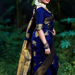 Moda Rapido Woven Design Zari Silk Blend Handloom Banarasi Saree image 3