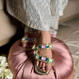 SANDAL STORIES Embellished PU Party Block Sandals image 5