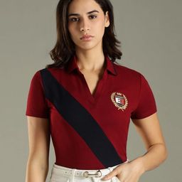 Tommy Hilfiger Women Colourblocked Polo Collar T-shirt-picture-36