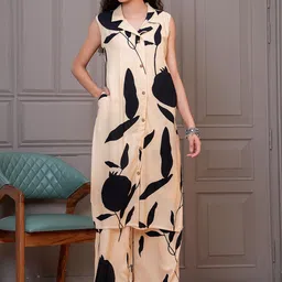 OH MI DIOS Floral Printed Shirt Collar Straight Kurta With Palazzo-image-44