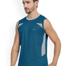 FTX Pack Of 4 Color Blocked Round Neck Sleeveless Gym Innerwear Vests image 5