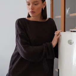 all about you Women Boat Neck Oversized Pullover-picture-35