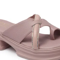 Kinni Kat Women Solid PU Regular Block Sandals image 2