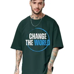 f Gallery Men Printed Drop-Shoulder Sleeves T-shirt-picture-41