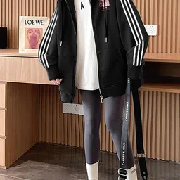 JC Mode Women Striped Sporty Jacket image 5