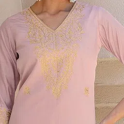 SKYLEE Women Floral Embroidered Kurta with Trousers & Dupatta image 3