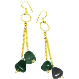 Jaya Vision Jewelry Emerald Beaded Circular Shaped Tasselled Drop Earrings-picture-21
