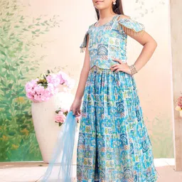 BAESD Girls Printed Ready to Wear Lehenga & Blouse With Dupatta image 2