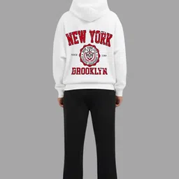 TheBTclub Printed Hooded Neck Sweatshirt With Trousers Co-Ords image 2