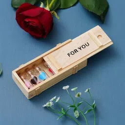 ASIDEA Unisex Beige & Red Textured 7 Messages Bottles Wooden & Glass Showpiece-1.18 Inch-picture-40