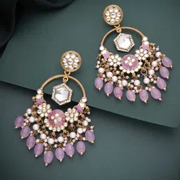 Anouk Silver-Plated Artificial Stones Studded And Beaded Contemporary Chandbalis-picture-17