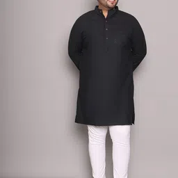 Enchanted Drapes Men Plus Size Striped Daily Cotton Straight Kurta-picture-27