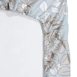 Arrabi Grey & White Floral Printed 310 TC King Bedsheet Set-2.54 m x 2.18 m image 2