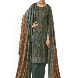 DRAVINAM Trends Embroidered Pure Cotton Unstitched Dress Material-image-66