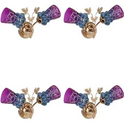 1ST TIME Pink & Purple Printed Metal Traditional Frustum Shaped Wall Lamp-picture-11