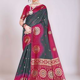Anouk Rustic Woven Design Zari Linen Blend Chanderi Saree-picture-32
