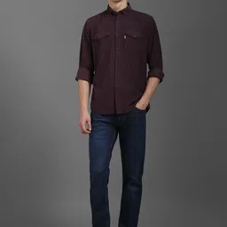 Louis Philippe Jeans Men Button-Down Collar Solid Cotton Casual Shirt image 2