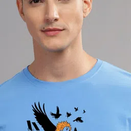 ADRO Men Typography Printed Raw Edge T-shirt image 2