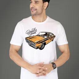 NOBLE HUSTLE Men Graphic Printed Round Neck Cotton T-shirt image 1