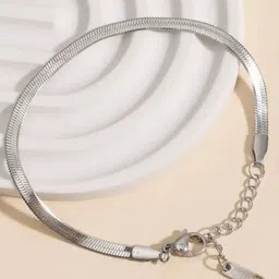 JEWILLEY Silver-Plated Stainless Steel Antique Anti-Tarnish Link Bracelet-picture-24