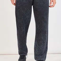 Styli Men Acid Wash Relaxed Fit Open Hem Jogger-image-0