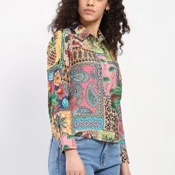 SZN Tropical Print Tropical Crepe Top image 3