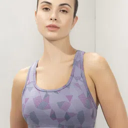 Amante Women Geometric Printed Full Coverage Non Padded Workout Bra-image-30