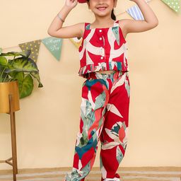 Aj DEZInES Girls Printed Top with Trousers-picture-17